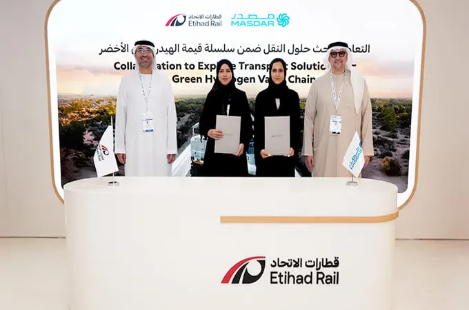 Masdar, Etihad Rail explore green hydrogen transport solutions