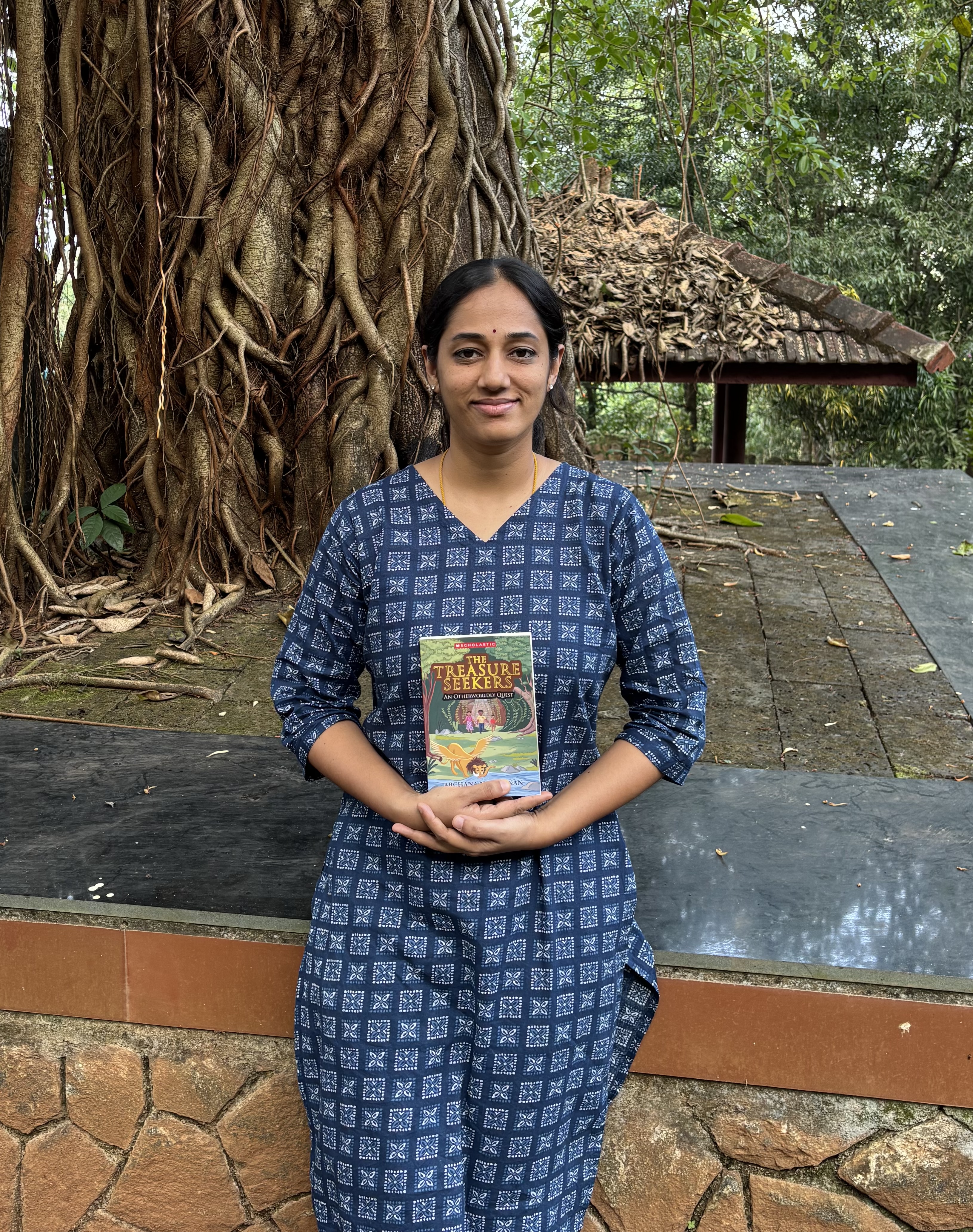 Storyteller: Archana with one of her books
