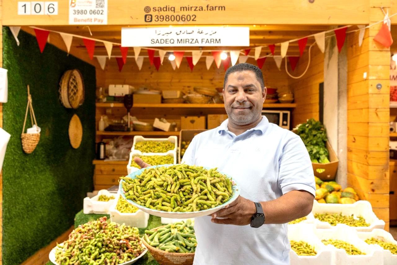 Harvest: Bahraini farm owner Ebrahim Sabt at the Farmers’ Market in Hoorat A’Ali 
