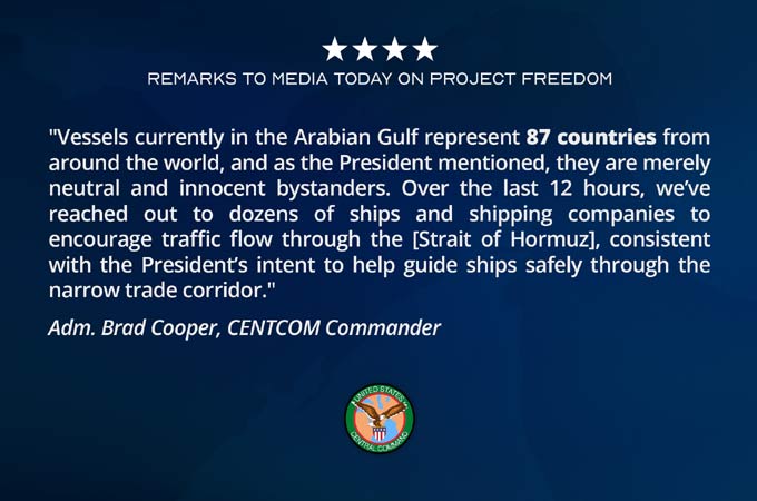 A message posted on CENTCOM's X account