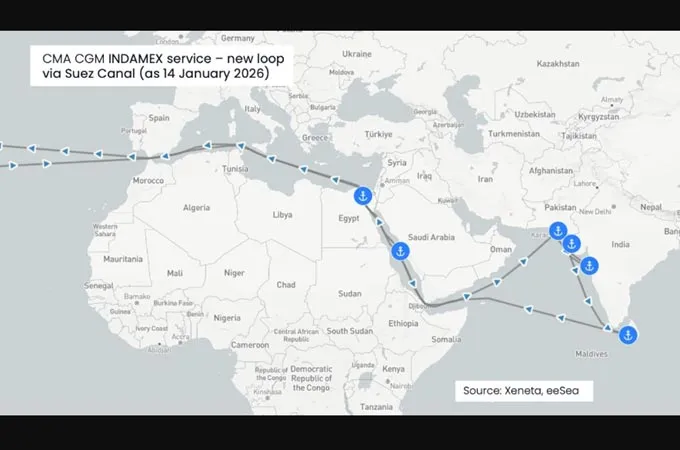 CMA CGM announces new full-loop service via Suez Canal