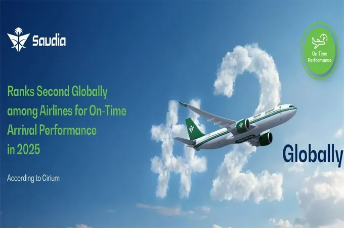 Saudia ranks second worldwide for on-time arrivals in 2025: Cirium