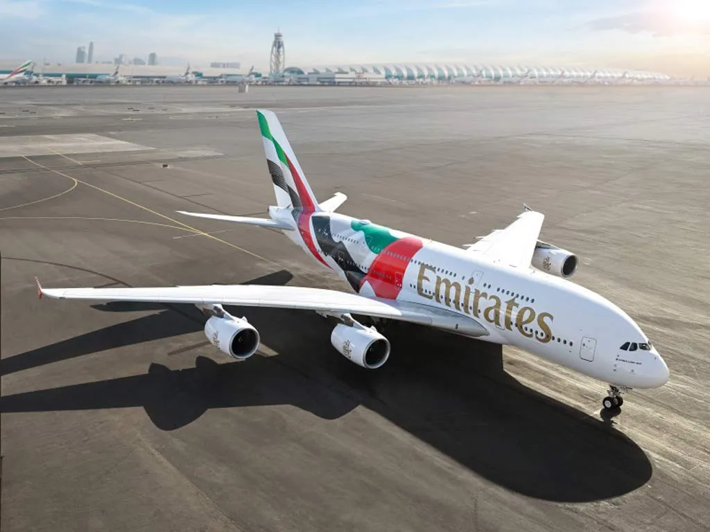 Emirates unveils UAE flag livery on A380 aircraft