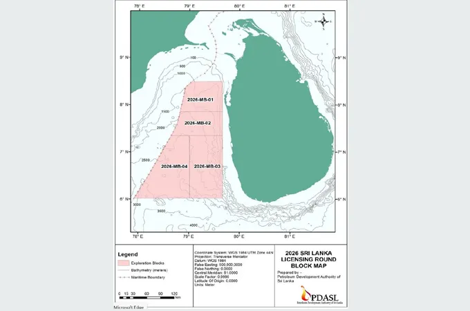 Sri Lanka opens 2026 offshore licensing round for four Mannar Basin blocks