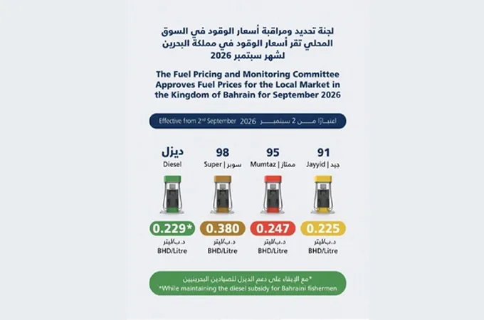 Bahrain announces September fuel prices