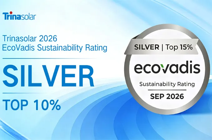 Trinasolar ranks among top 10pc in EcoVadis Sustainability Rating