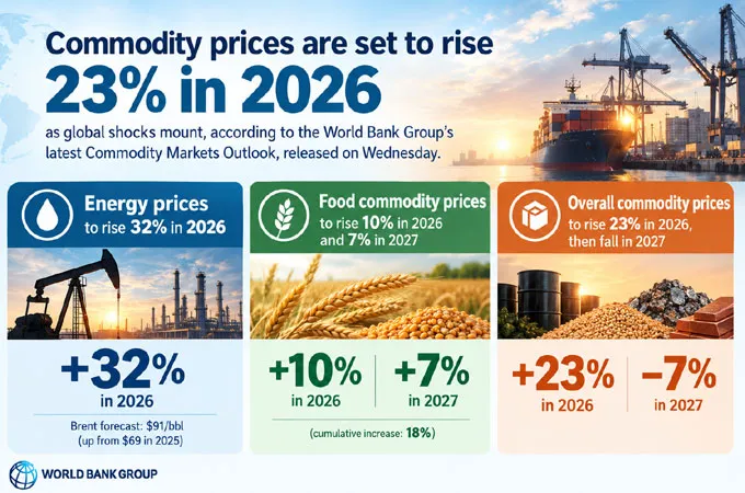 Food prices to rise 10%, energy 32% this year globally, says World Bank