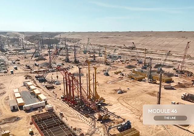 Piling work progresses on The Line modules